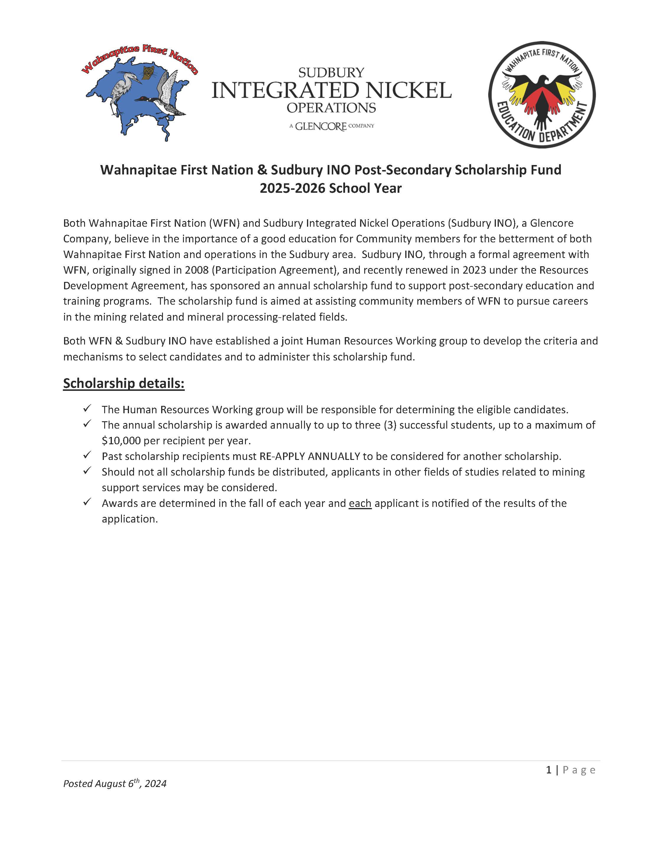 WFN-SINO Scholarship